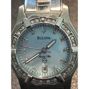 Bulova Marine Star Date Watch 96R109, blue face